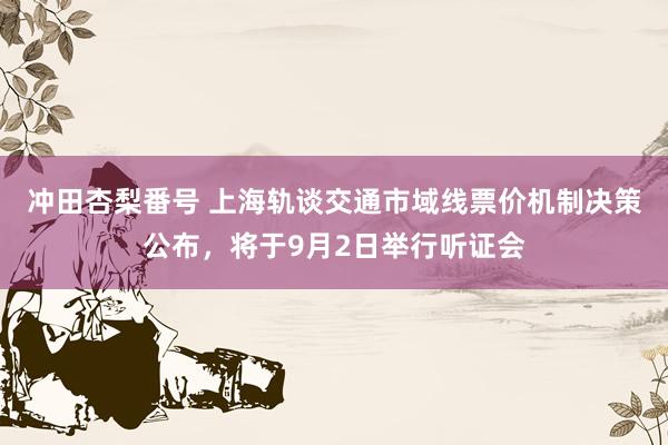 冲田杏梨番号 上海轨谈交通市域线票价机制决策公布，将于9月2日举行听证会