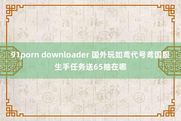 91porn downloader 国外玩如鸢代号鸢国服生手任务送65抽在哪
