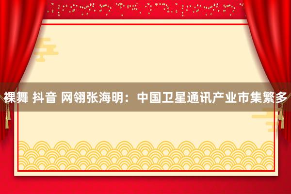 裸舞 抖音 网翎张海明：中国卫星通讯产业市集繁多