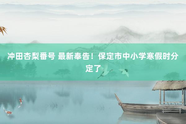 冲田杏梨番号 最新奉告！保定市中小学寒假时分定了
