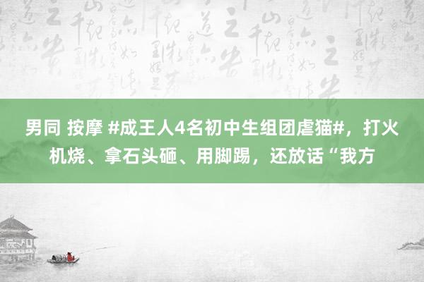 男同 按摩 #成王人4名初中生组团虐猫#，打火机烧、拿石头砸、用脚踢，还放话“我方