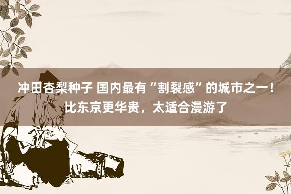 冲田杏梨种子 国内最有“割裂感”的城市之一！比东京更华贵，太适合漫游了