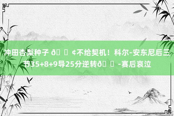 冲田杏梨种子 😢不给契机！科尔-安东尼后三节35+8+9导25分逆转😭赛后哀泣