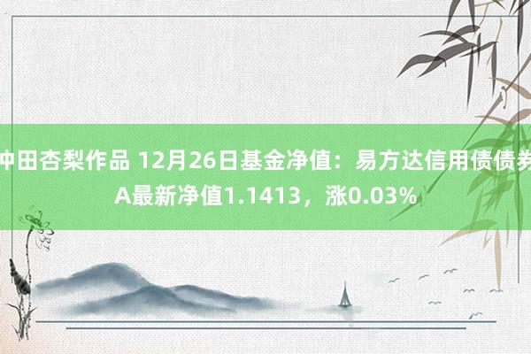 冲田杏梨作品 12月26日基金净值：易方达信用债债券A最新净值1.1413，涨0.03%