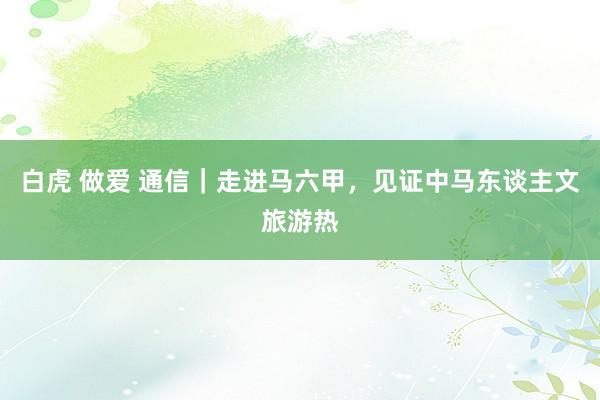 白虎 做爱 通信｜走进马六甲，见证中马东谈主文旅游热