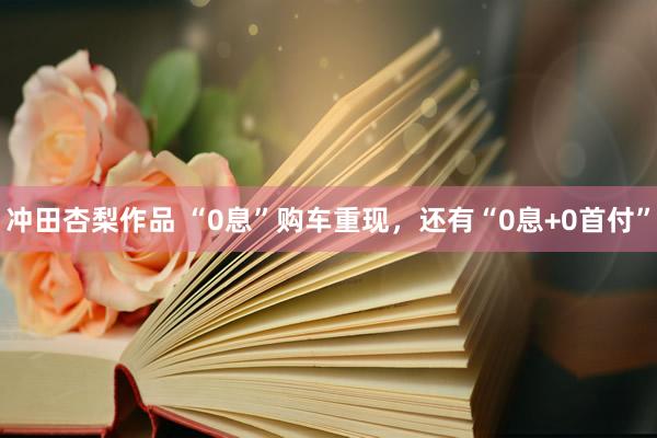冲田杏梨作品 “0息”购车重现，还有“0息+0首付”