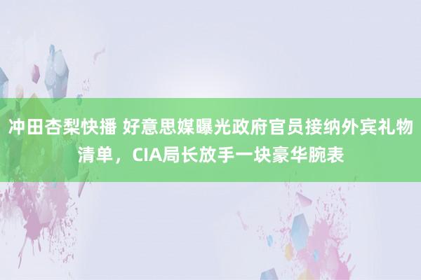 冲田杏梨快播 好意思媒曝光政府官员接纳外宾礼物清单，CIA局长放手一块豪华腕表