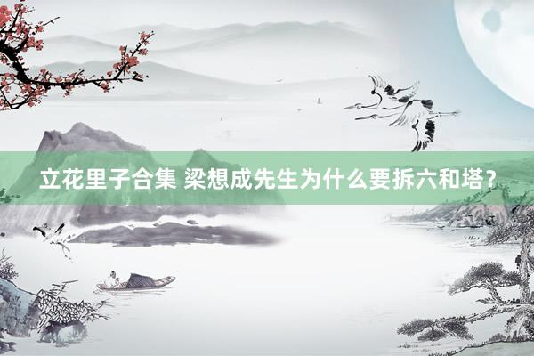 立花里子合集 梁想成先生为什么要拆六和塔？