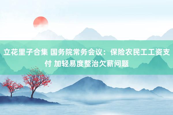 立花里子合集 国务院常务会议：保险农民工工资支付 加轻易度整治欠薪问题