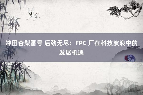 冲田杏梨番号 后劲无尽：FPC 厂在科技波浪中的发展机遇