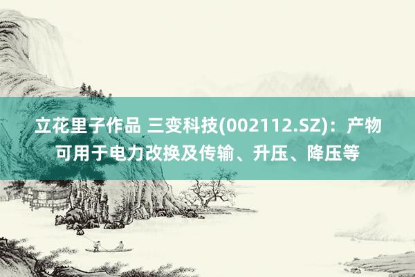 立花里子作品 三变科技(002112.SZ)：产物可用于电力改换及传输、升压、降压等