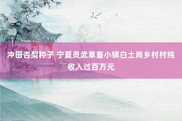 冲田杏梨种子 宁夏灵武草畜小镇白土岗乡村村纯收入过百万元