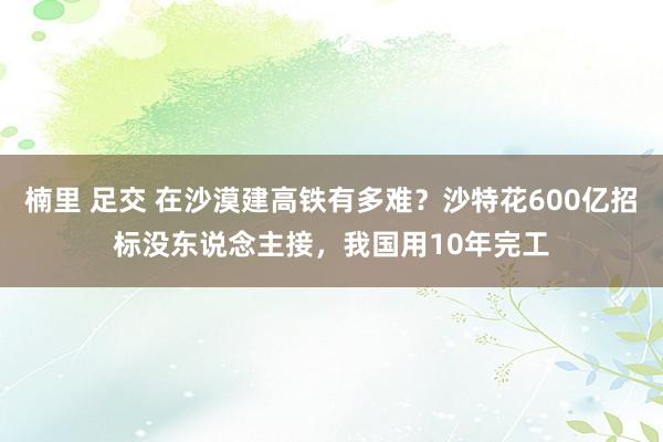 楠里 足交 在沙漠建高铁有多难？沙特花600亿招标没东说念主接，我国用10年完工