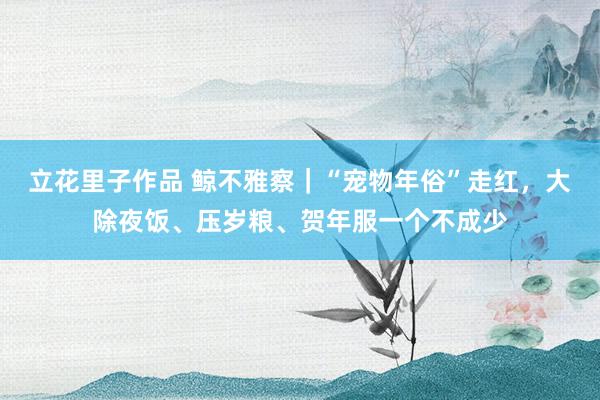 立花里子作品 鲸不雅察｜“宠物年俗”走红，大除夜饭、压岁粮、贺年服一个不成少