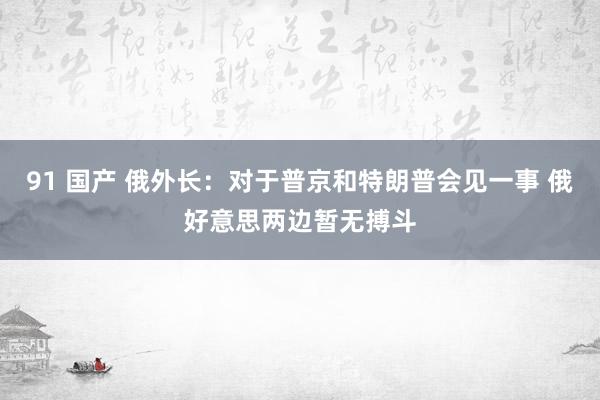 91 国产 俄外长：对于普京和特朗普会见一事 俄好意思两边暂无搏斗