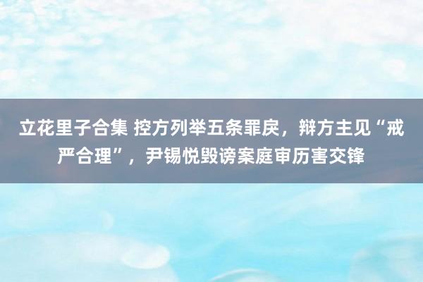 立花里子合集 控方列举五条罪戾，辩方主见“戒严合理”，尹锡悦毁谤案庭审历害交锋