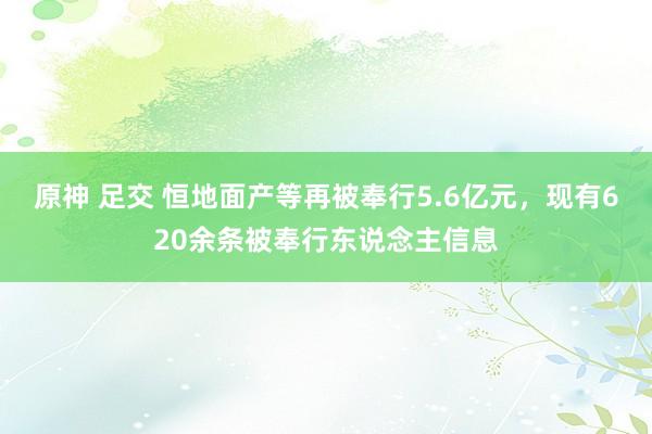 原神 足交 恒地面产等再被奉行5.6亿元，现有620余条被奉行东说念主信息