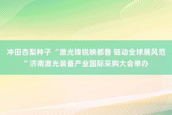 冲田杏梨种子 “激光锋锐映都鲁 链动全球展风范”济南激光装备产业国际采购大会举办