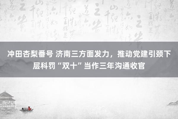 冲田杏梨番号 济南三方面发力，推动党建引颈下层科罚“双十”当作三年沟通收官