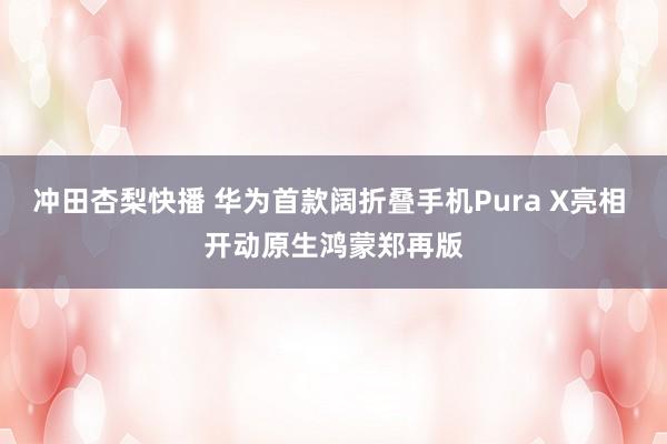 冲田杏梨快播 华为首款阔折叠手机Pura X亮相 开动原生鸿蒙郑再版
