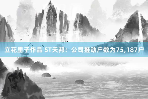 立花里子作品 ST天邦：公司推动户数为75，187户