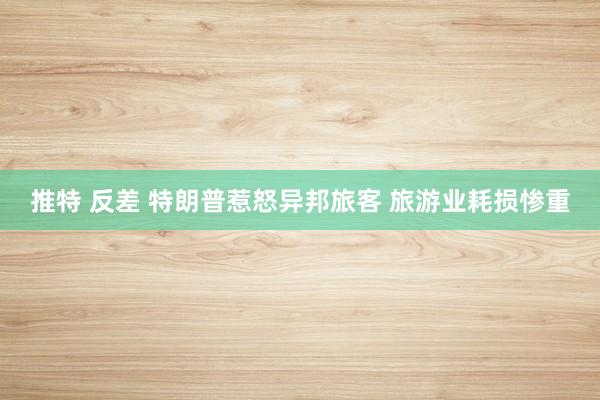 推特 反差 特朗普惹怒异邦旅客 旅游业耗损惨重