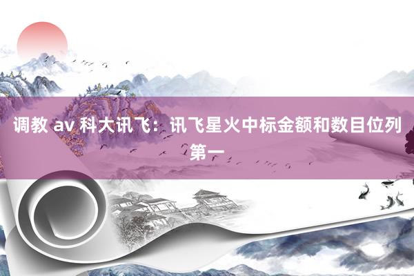 调教 av 科大讯飞：讯飞星火中标金额和数目位列第一