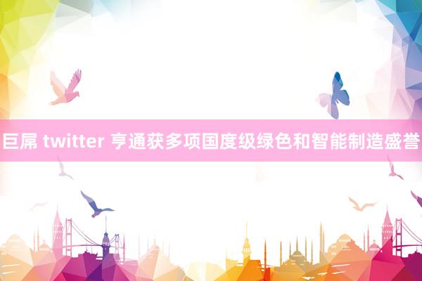 巨屌 twitter 亨通获多项国度级绿色和智能制造盛誉