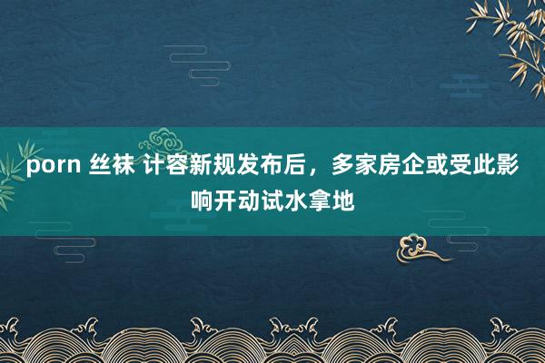 porn 丝袜 计容新规发布后，多家房企或受此影响开动试水拿地