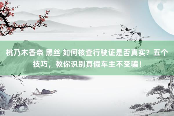 桃乃木香奈 黑丝 如何核查行驶证是否真实？五个技巧，教你识别真假车主不受骗！