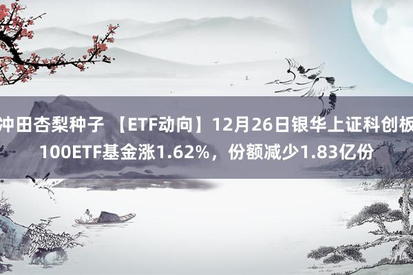 冲田杏梨种子 【ETF动向】12月26日银华上证科创板100ETF基金涨1.62%，份额减少1.83亿份