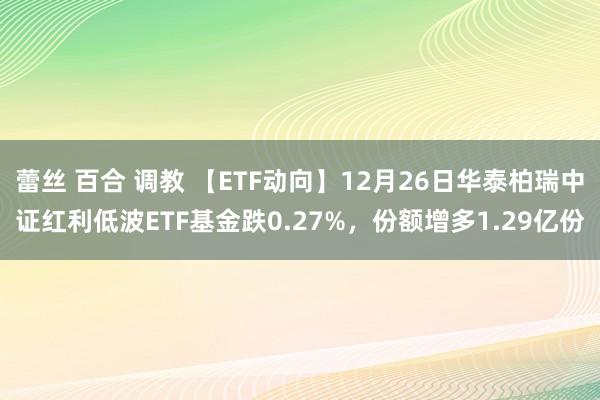 蕾丝 百合 调教 【ETF动向】12月26日华泰柏瑞中证红利低波ETF基金跌0.27%，份额增多1.29亿份