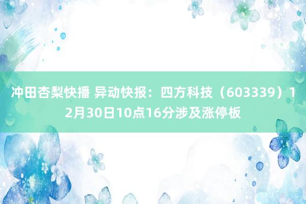 冲田杏梨快播 异动快报：四方科技（603339）12月30日10点16分涉及涨停板