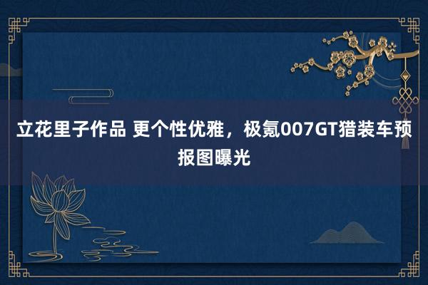 立花里子作品 更个性优雅，极氪007GT猎装车预报图曝光