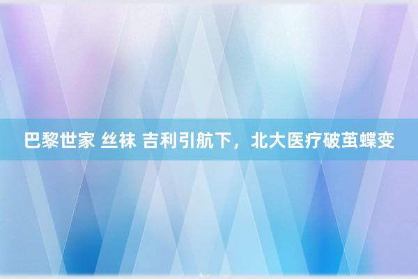 巴黎世家 丝袜 吉利引航下，北大医疗破茧蝶变