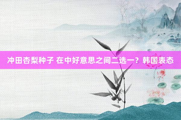 冲田杏梨种子 在中好意思之间二选一？韩国表态