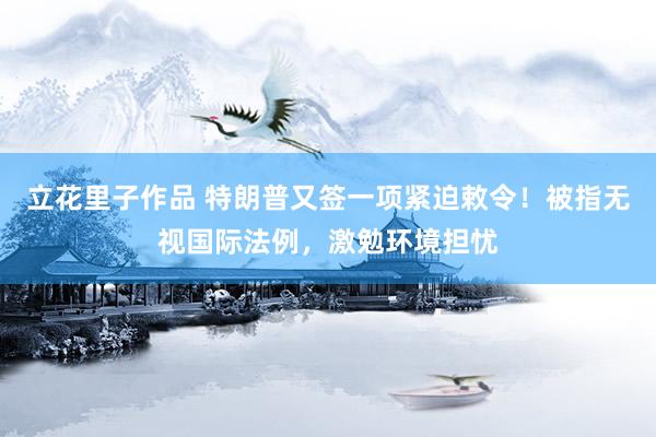 立花里子作品 特朗普又签一项紧迫敕令！被指无视国际法例，激勉环境担忧